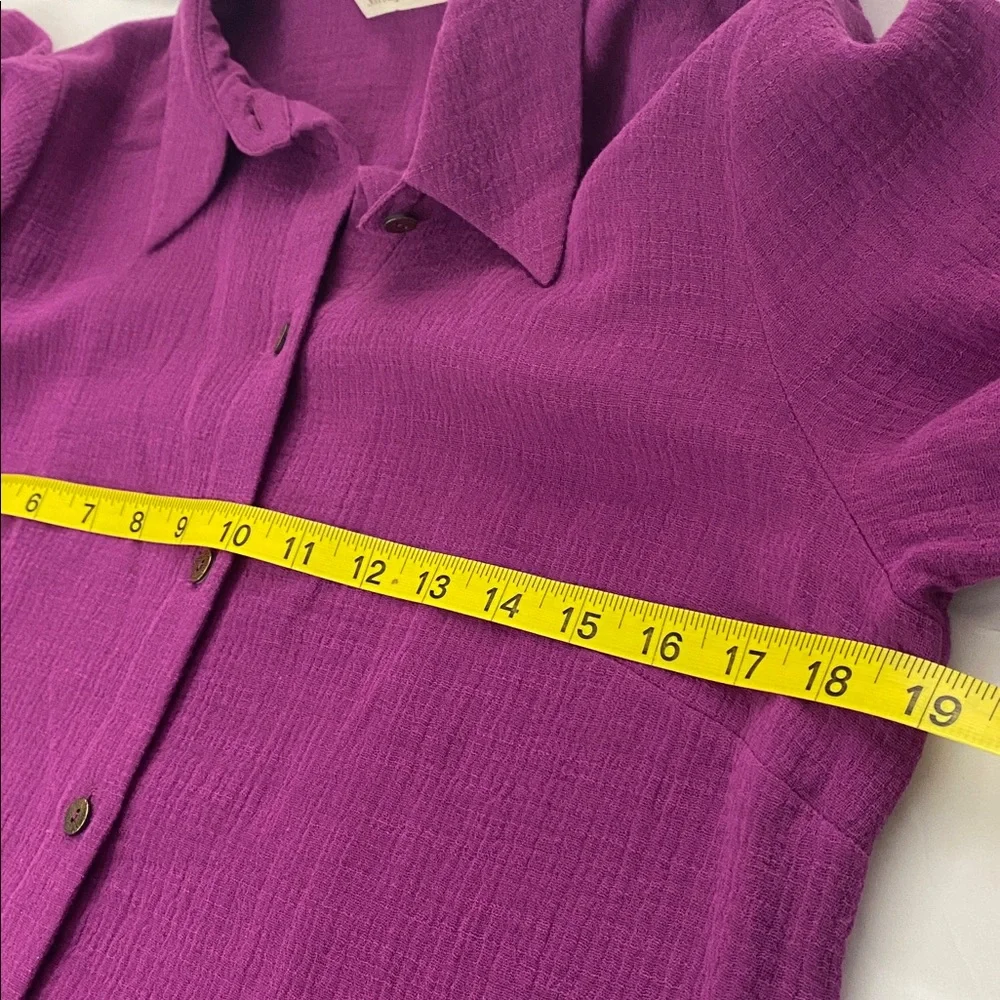 Soft Surroundings Vibrant Purple Button-Down Shirt - Picture 8 of 9